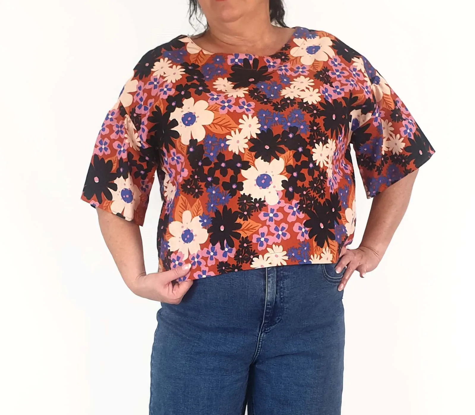 Princess Highway pink-based flower print top size 16