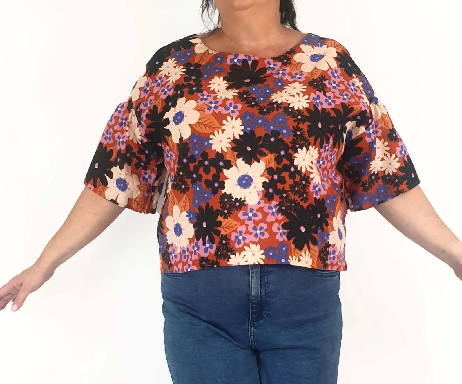 Princess Highway pink-based flower print top size 16