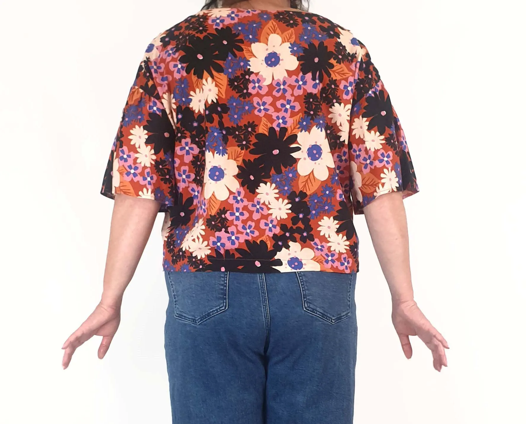 Princess Highway pink-based flower print top size 16