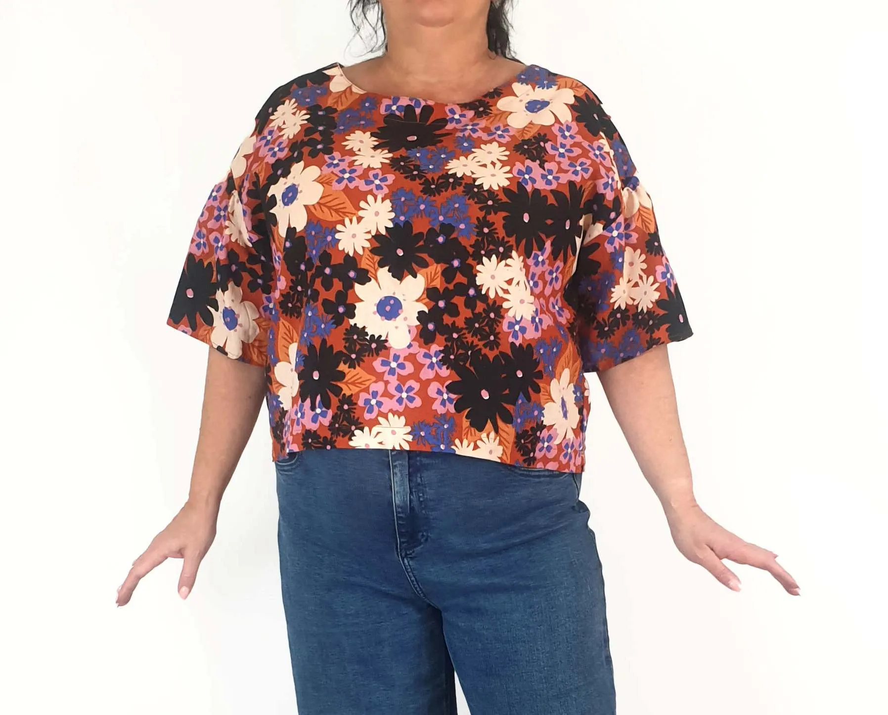 Princess Highway pink-based flower print top size 16