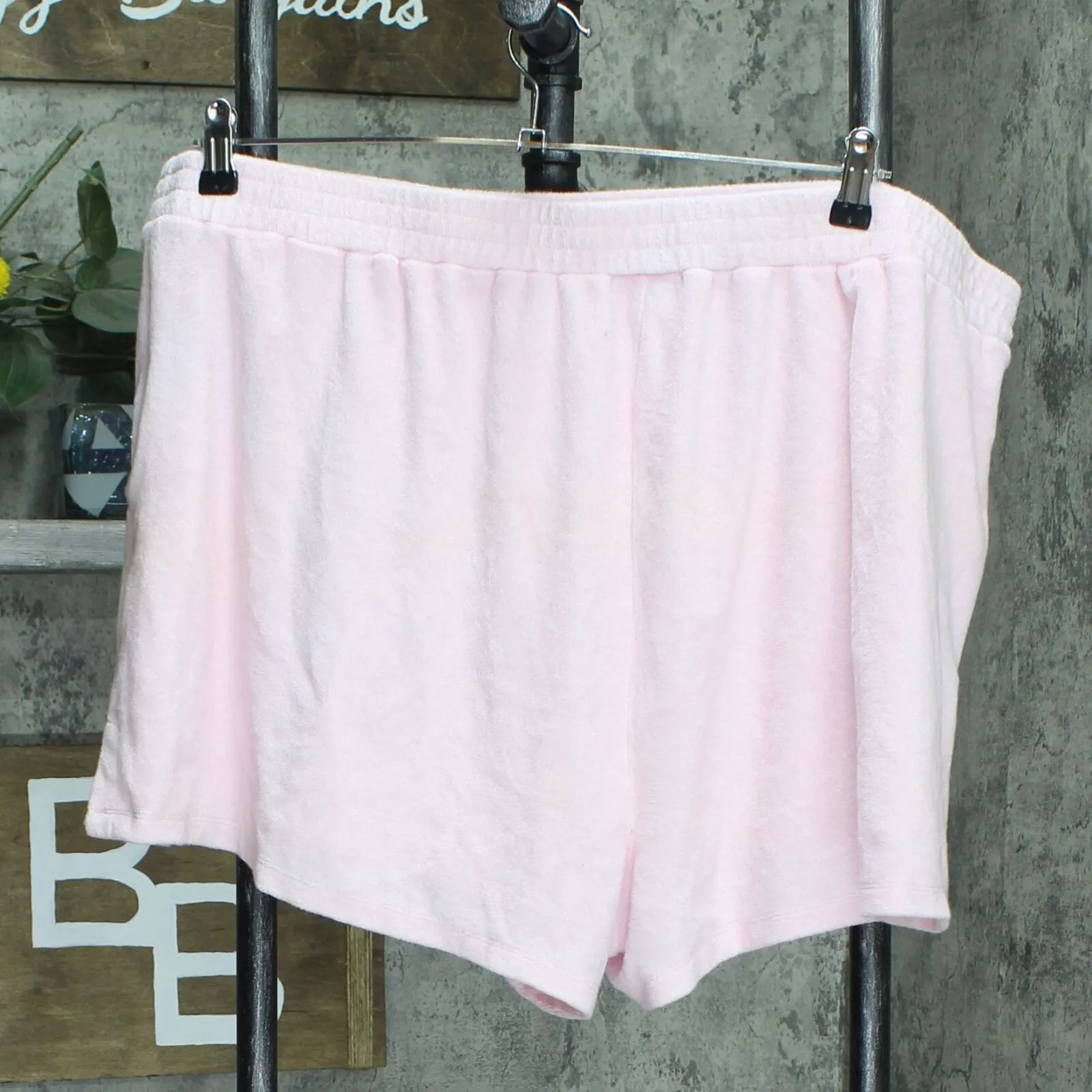 Private Label Women’s Light Pink Terry Beach Cloth Shorts Pink 3X