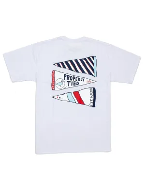 Properly Tied Boys Americana Pennant SS Tee - White