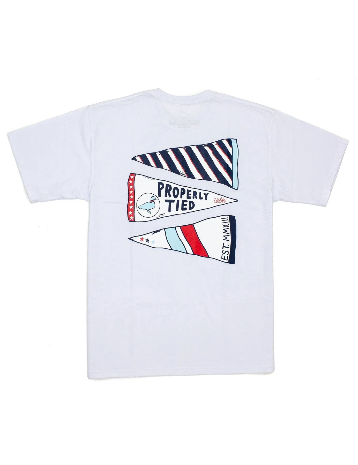 Properly Tied Boys Americana Pennant SS Tee - White