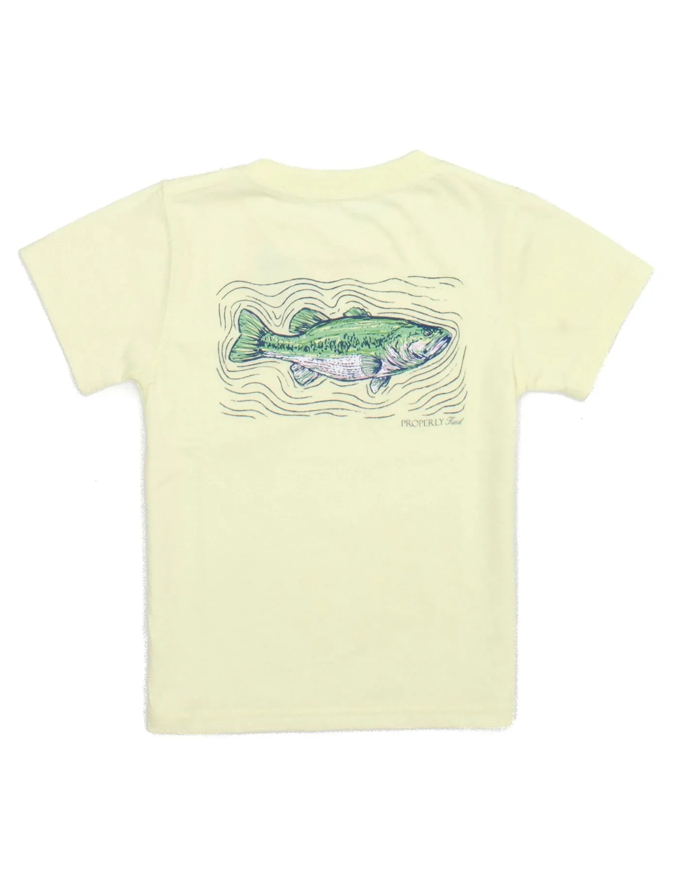 Properly Tied Boys Spotted Bass SS Tee - Light Yellow