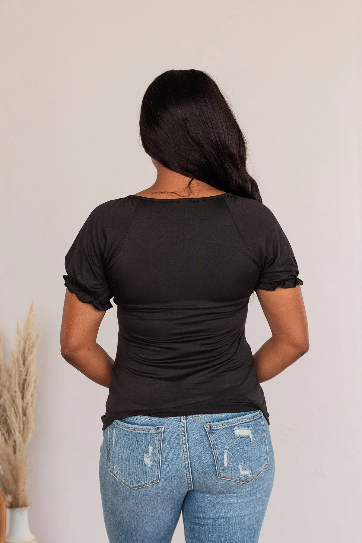 Pure Emotions Babydoll Top- Black