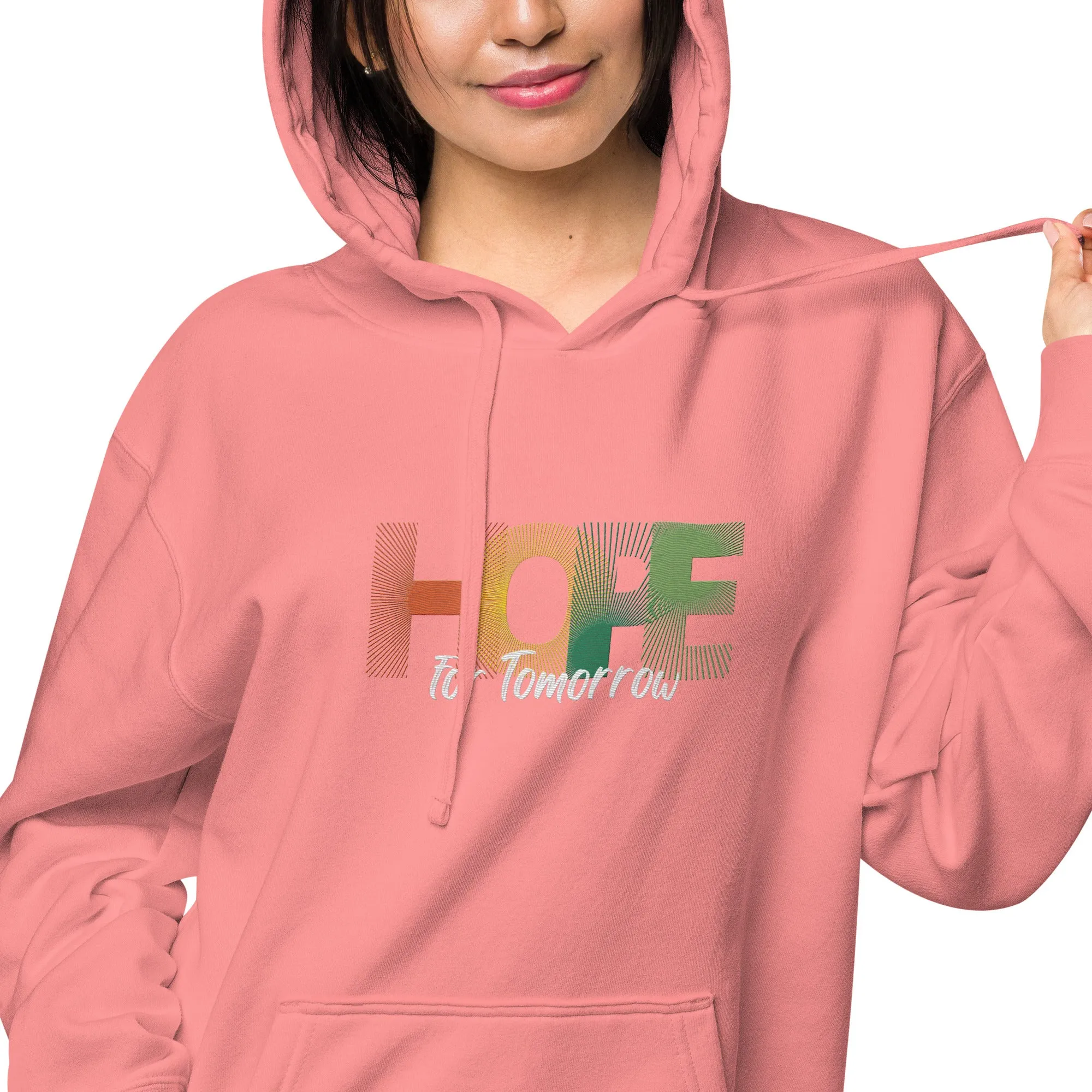 "Hope for Tomorrow" Unisex pigment-dyed hoodie