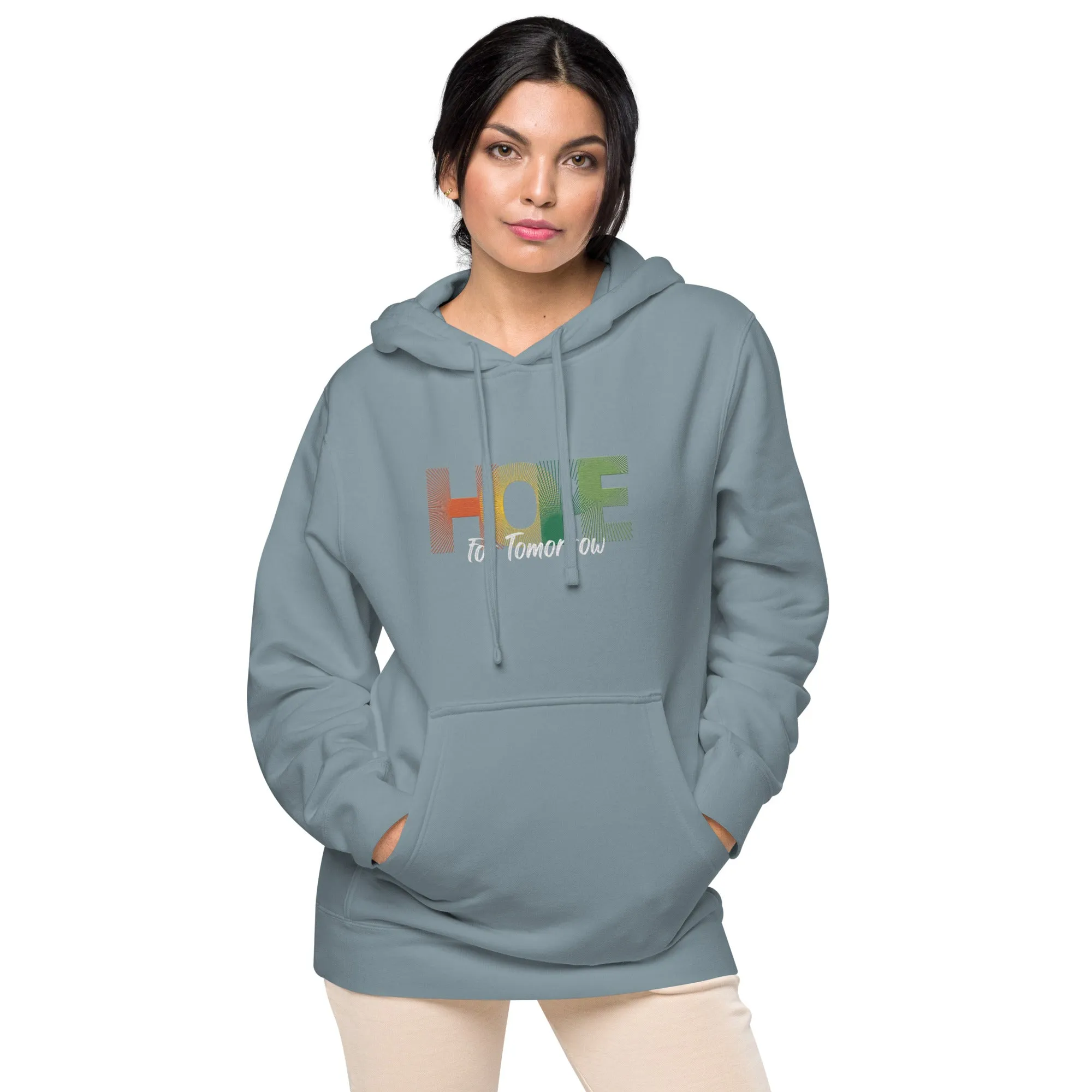 "Hope for Tomorrow" Unisex pigment-dyed hoodie