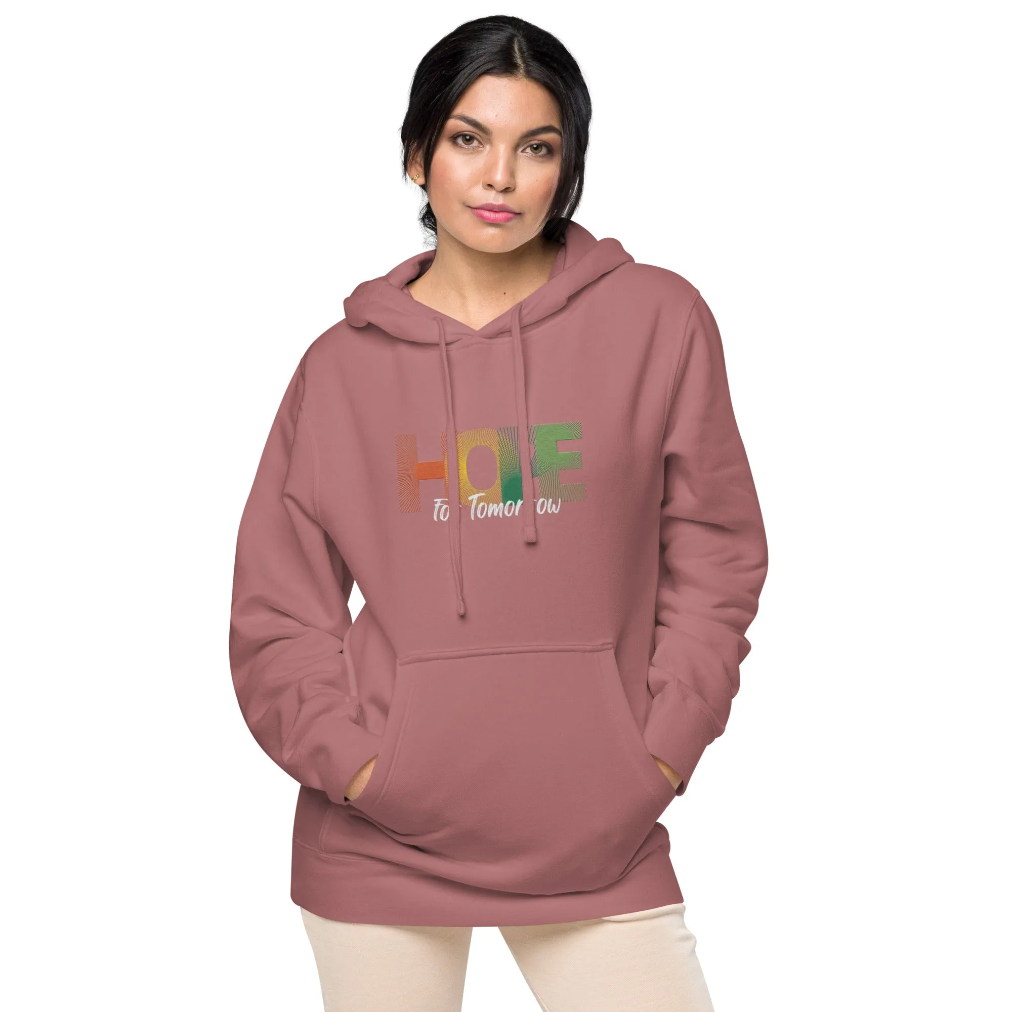 "Hope for Tomorrow" Unisex pigment-dyed hoodie