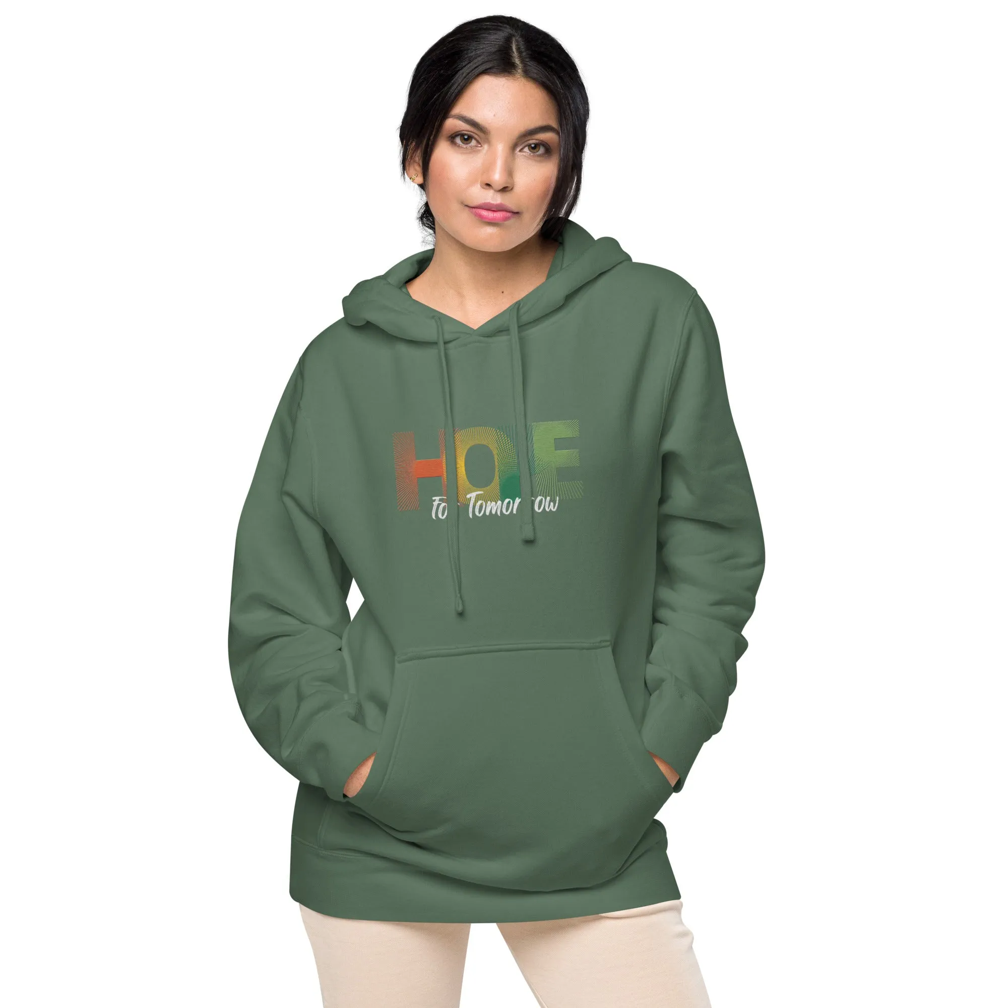 "Hope for Tomorrow" Unisex pigment-dyed hoodie