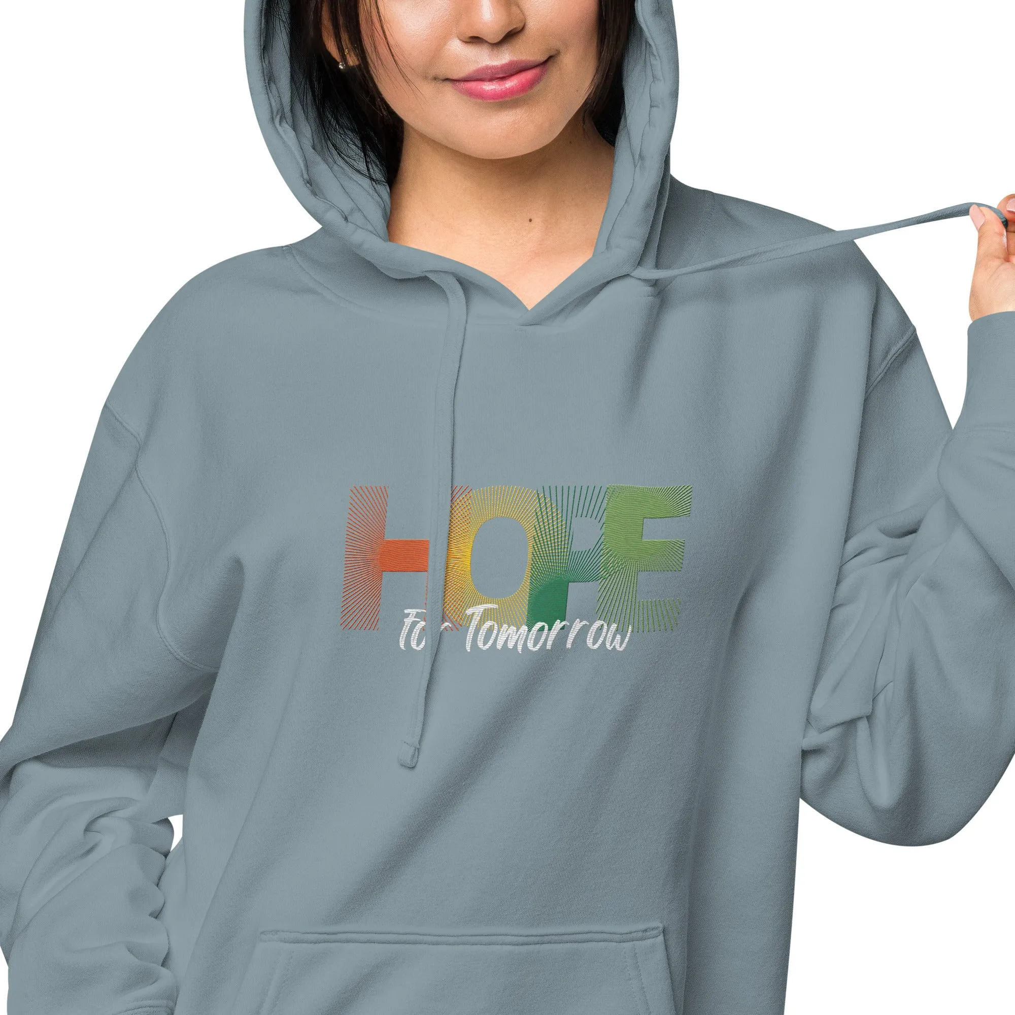 "Hope for Tomorrow" Unisex pigment-dyed hoodie