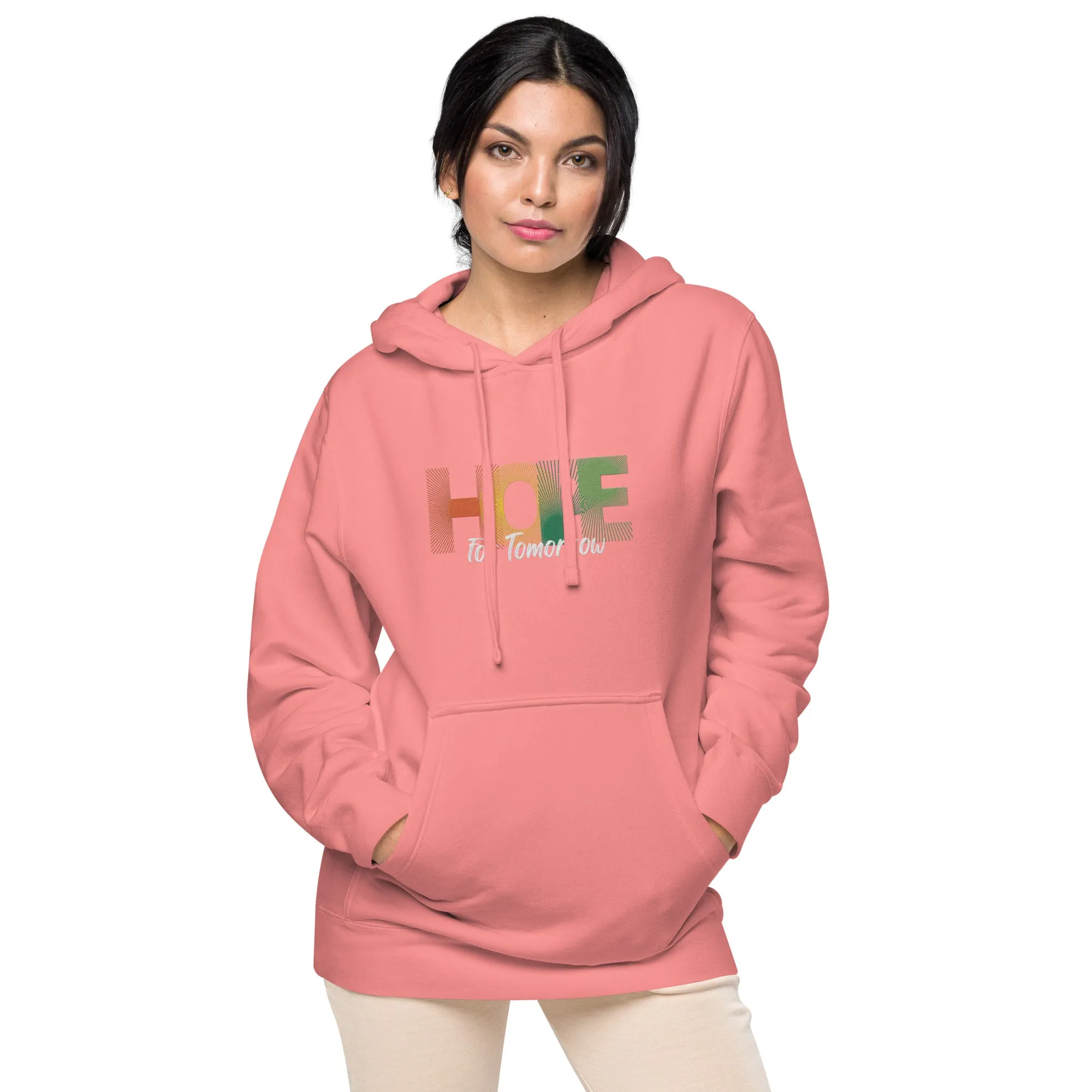 "Hope for Tomorrow" Unisex pigment-dyed hoodie