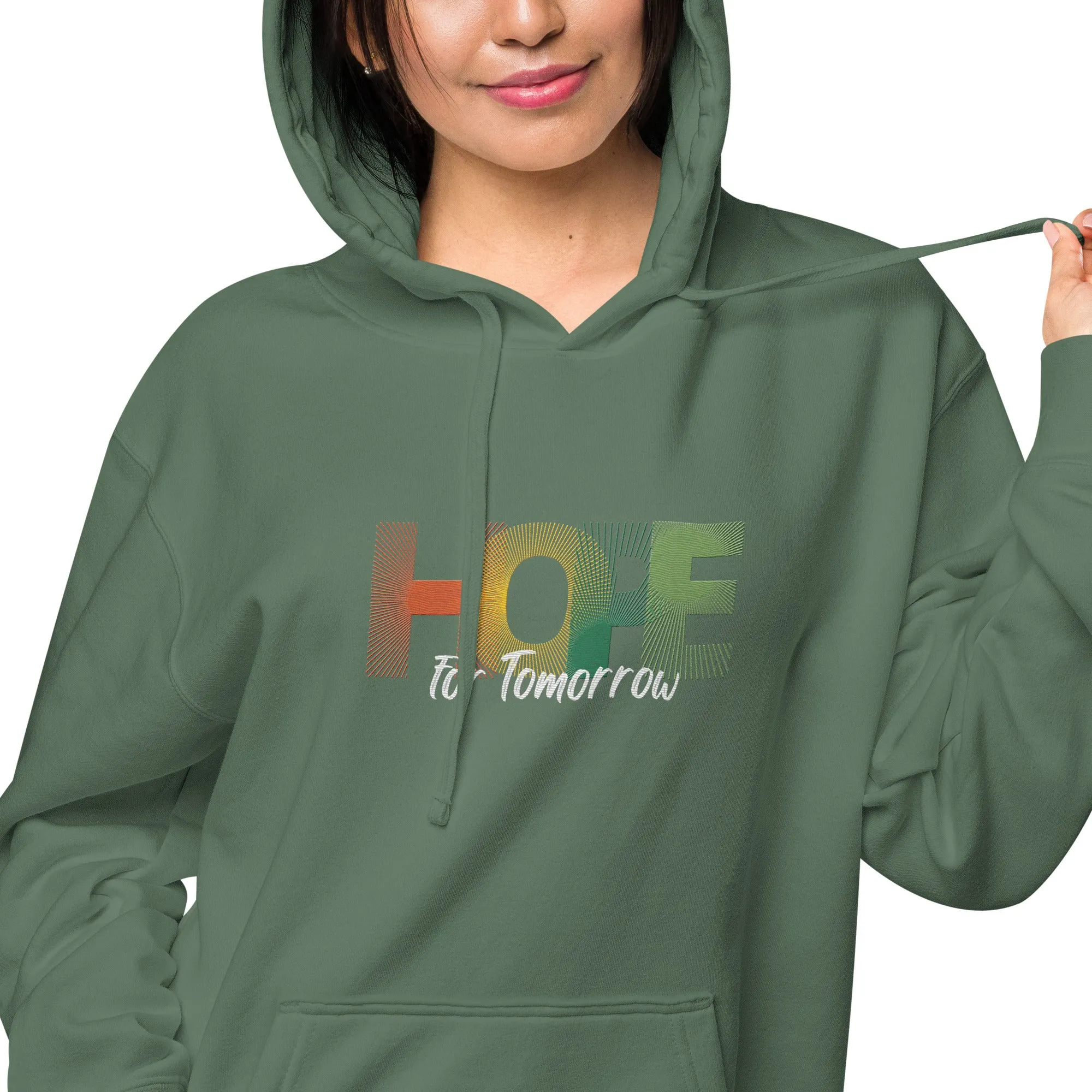 "Hope for Tomorrow" Unisex pigment-dyed hoodie