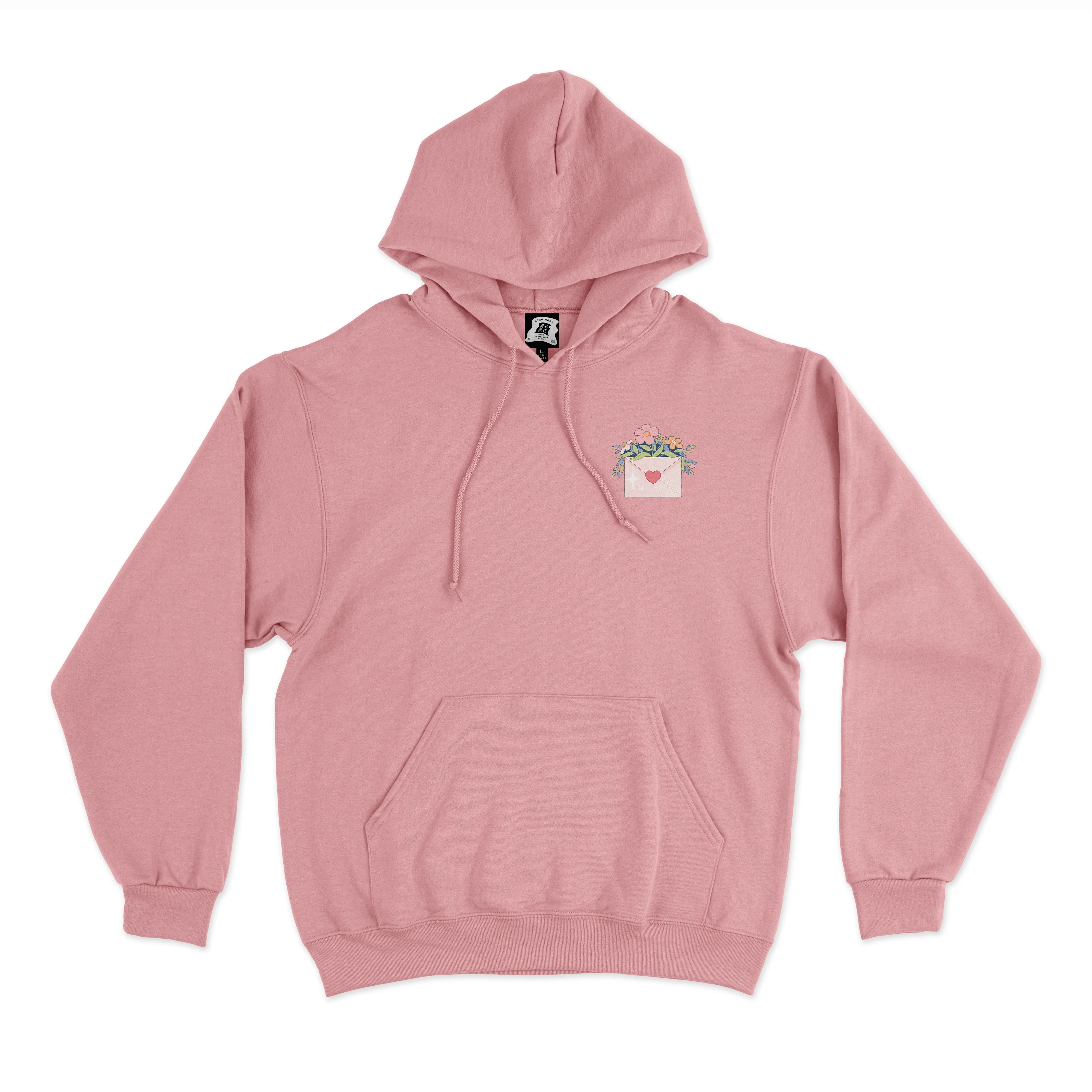 "Love at First Sight" Fleece Hoodie Light Pink
