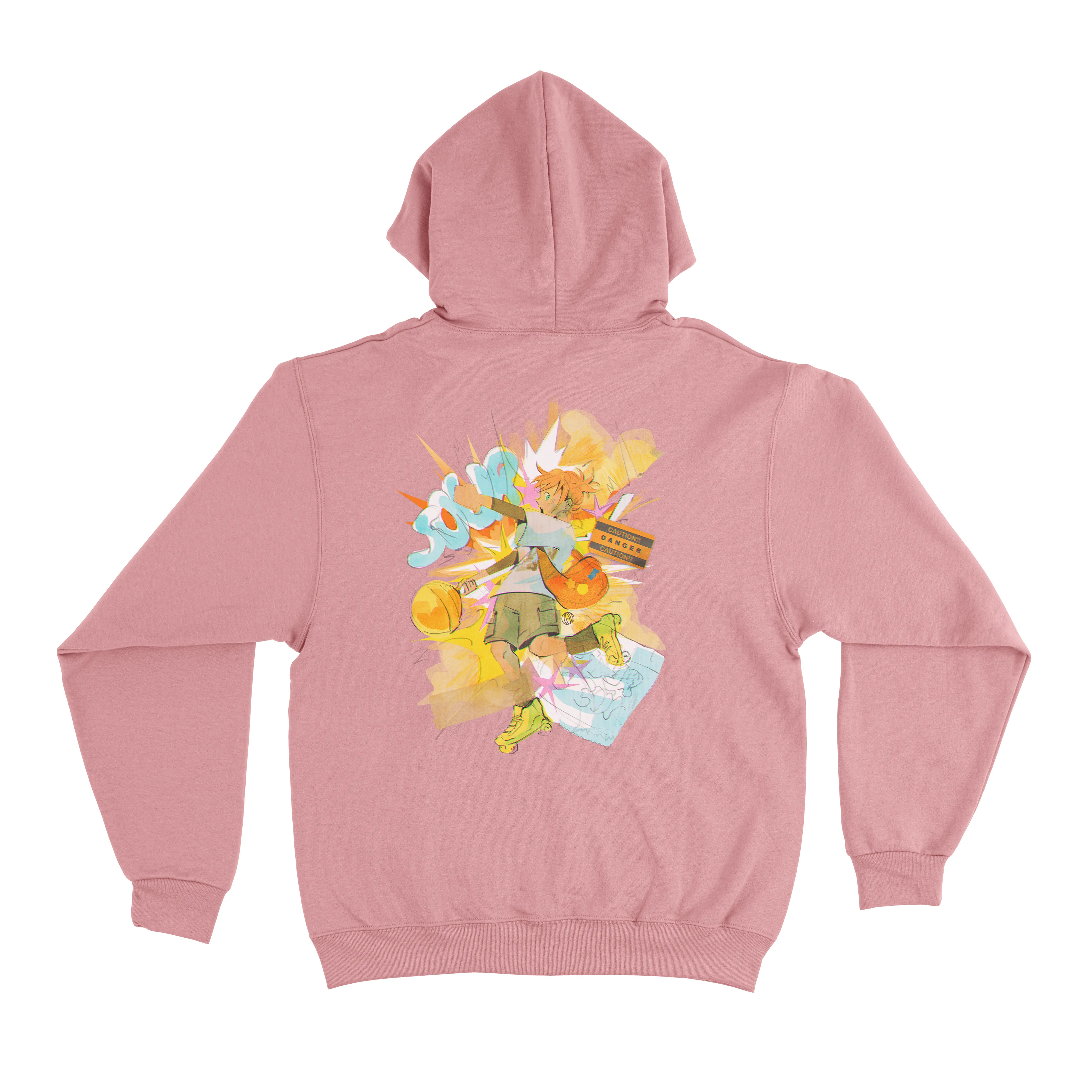 "SOUR" Fleece Hoodie Light Pink
