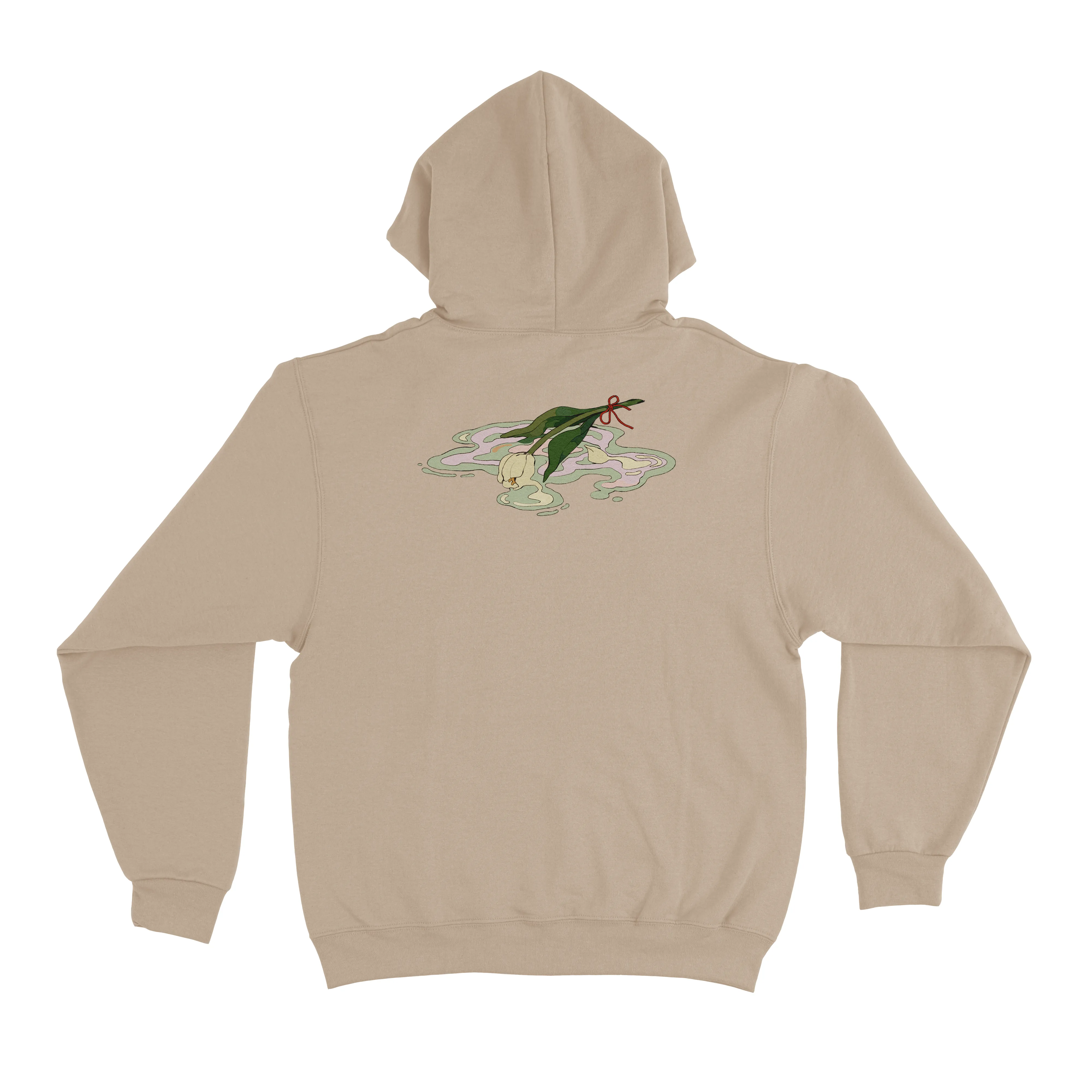 "Traces of Memories #1" Fleece Hoodie Beige/Light Pink