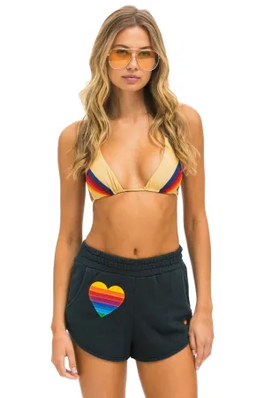 RAINBOW HEART STITCH LOUNGER SHORT - CHARCOAL