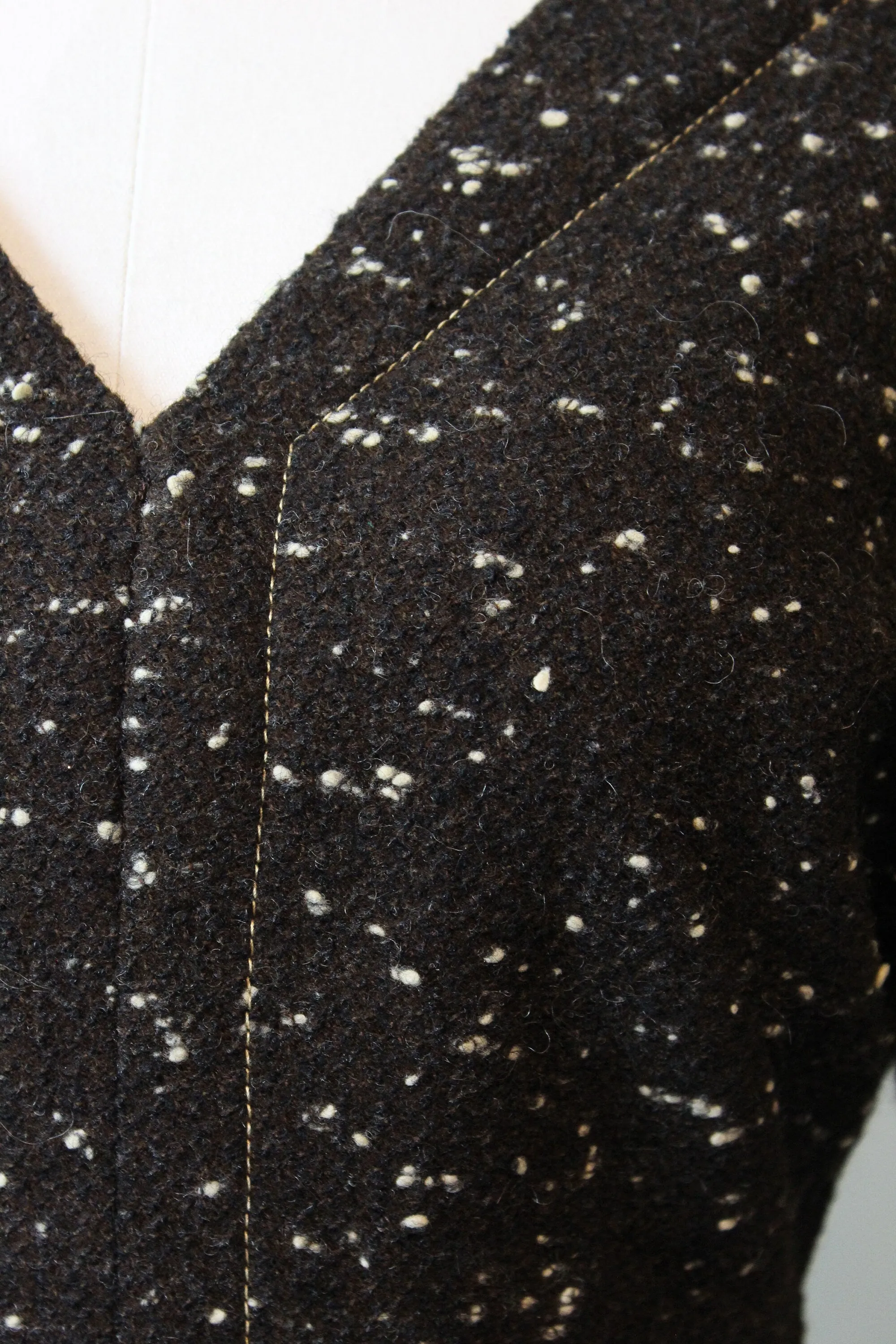 RARE 1940s Claire McCardell TWEED dress small | new fall winter