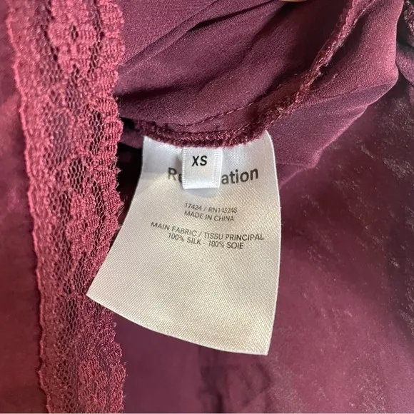 Reformation Sorely Silk Shorts in Plum size XS