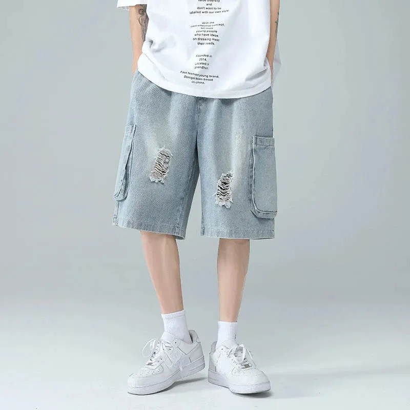 RetroFit Vintage Hip-Hop Denim Shorts
