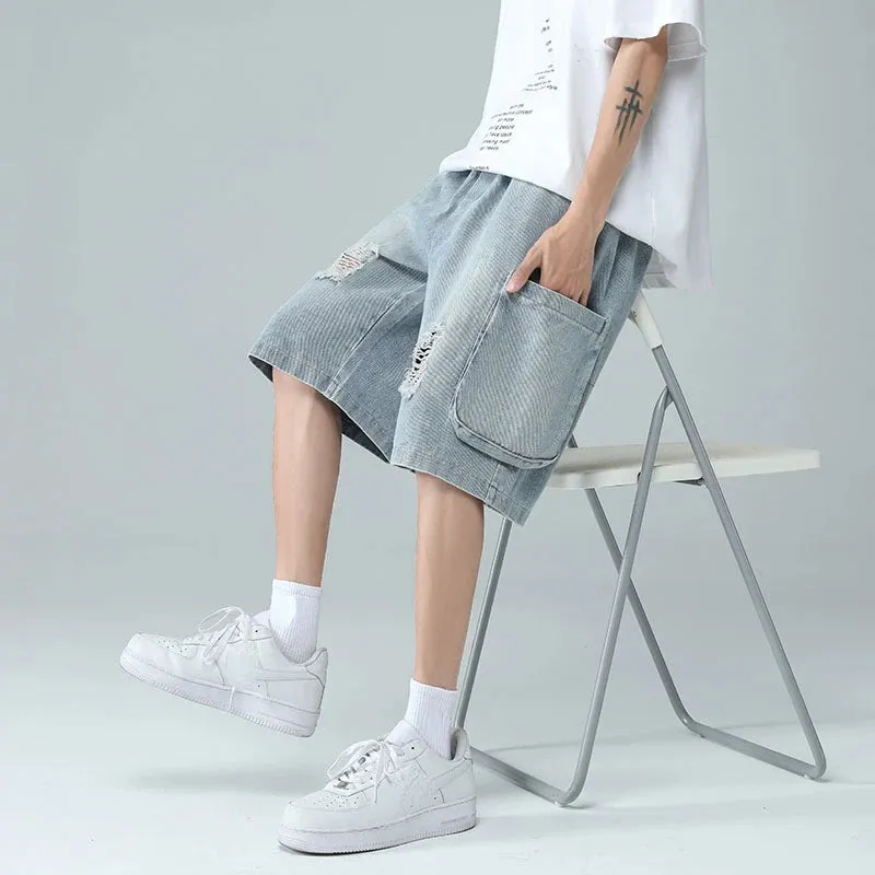 RetroFit Vintage Hip-Hop Denim Shorts