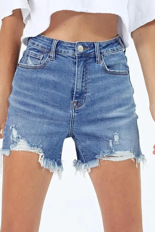 Risen Distressed Denim Shorts