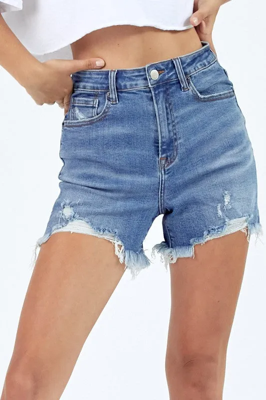Risen Distressed Denim Shorts