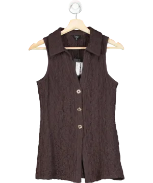 River Island Brown Textured Sleeveless Shirt UK 8
