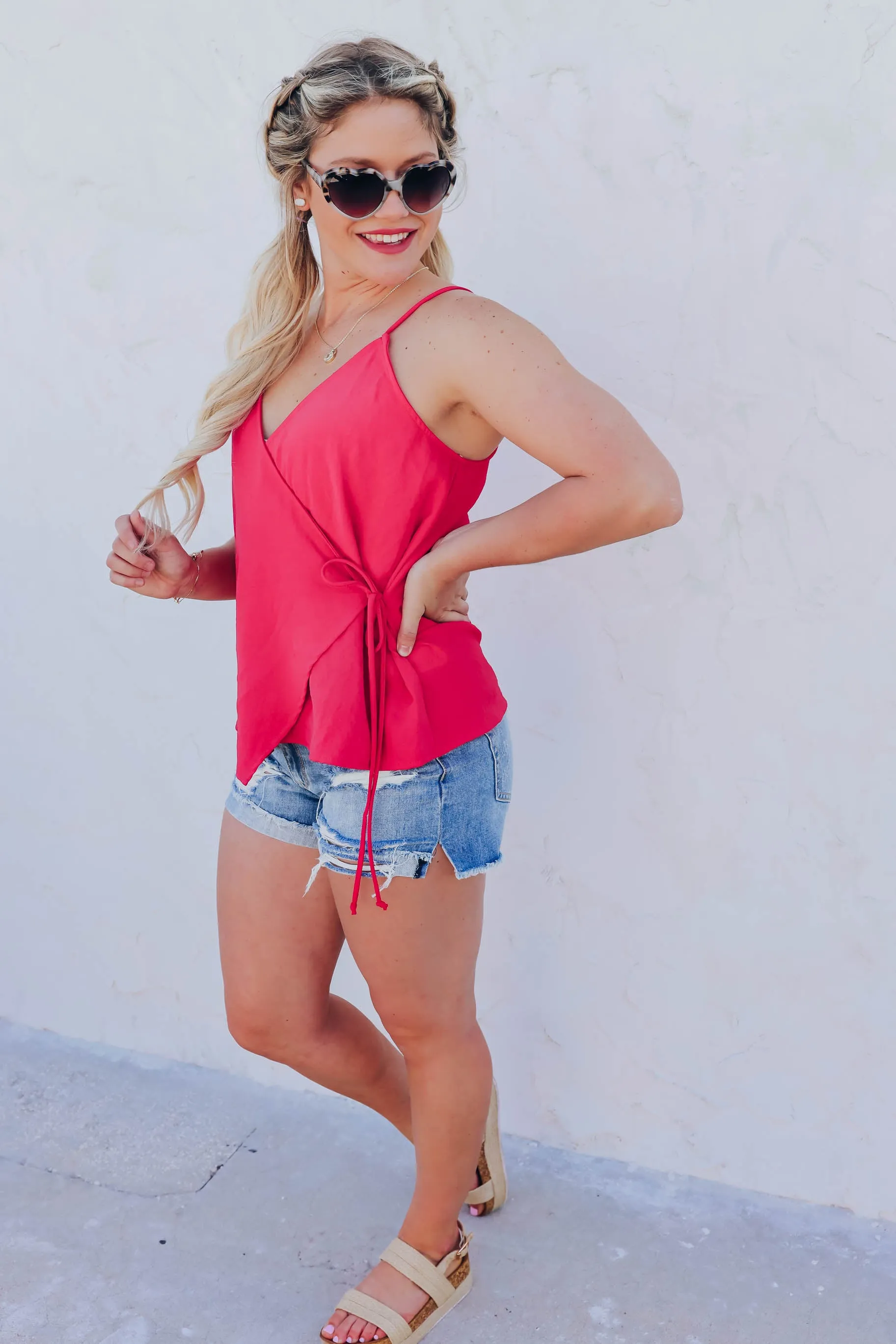Ruby Woo Wrap Top