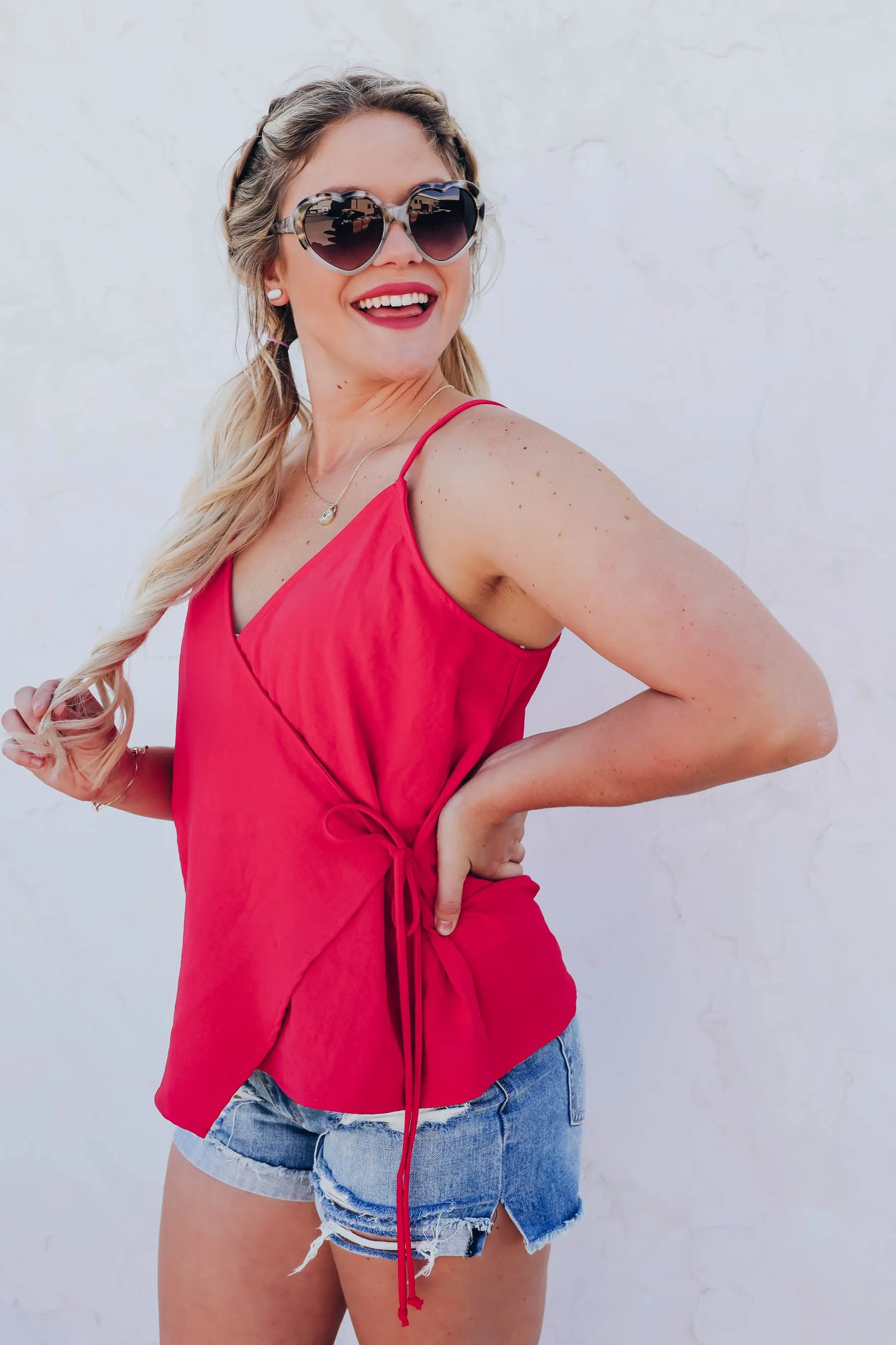 Ruby Woo Wrap Top