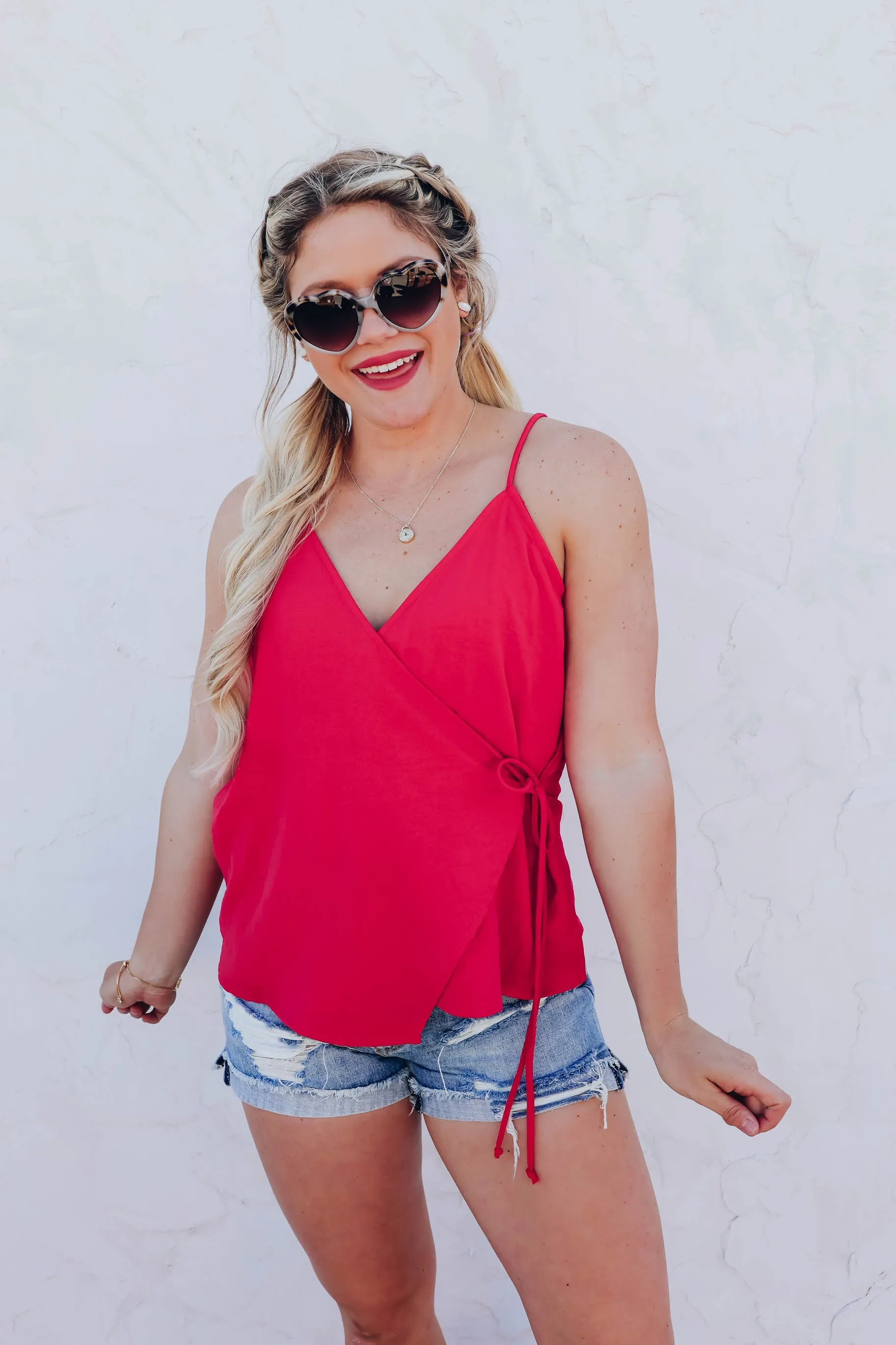 Ruby Woo Wrap Top