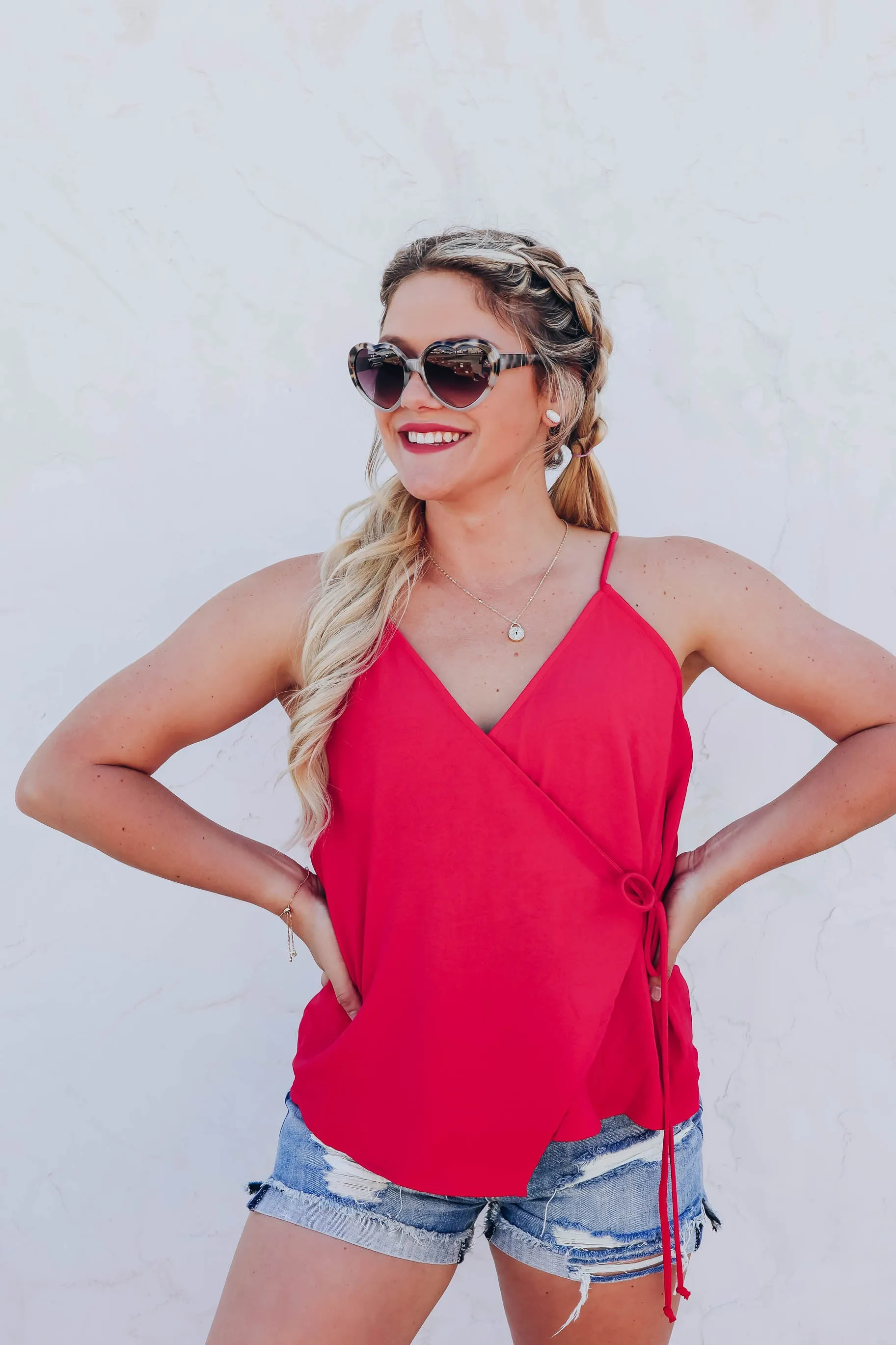 Ruby Woo Wrap Top