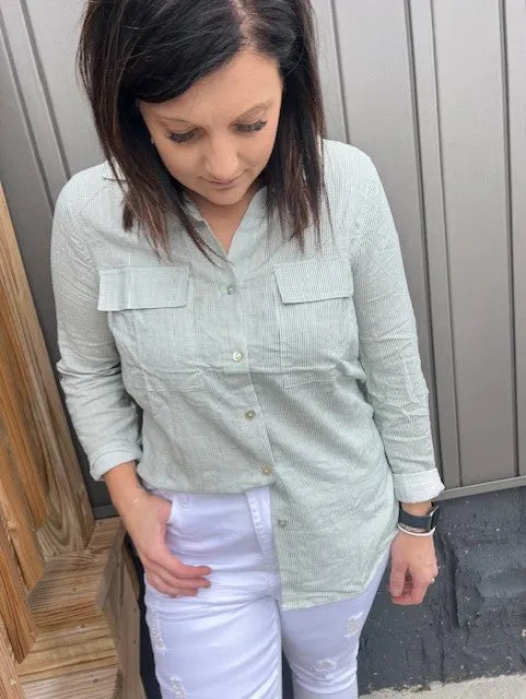 SALT & SAGE BUTTON DOWN