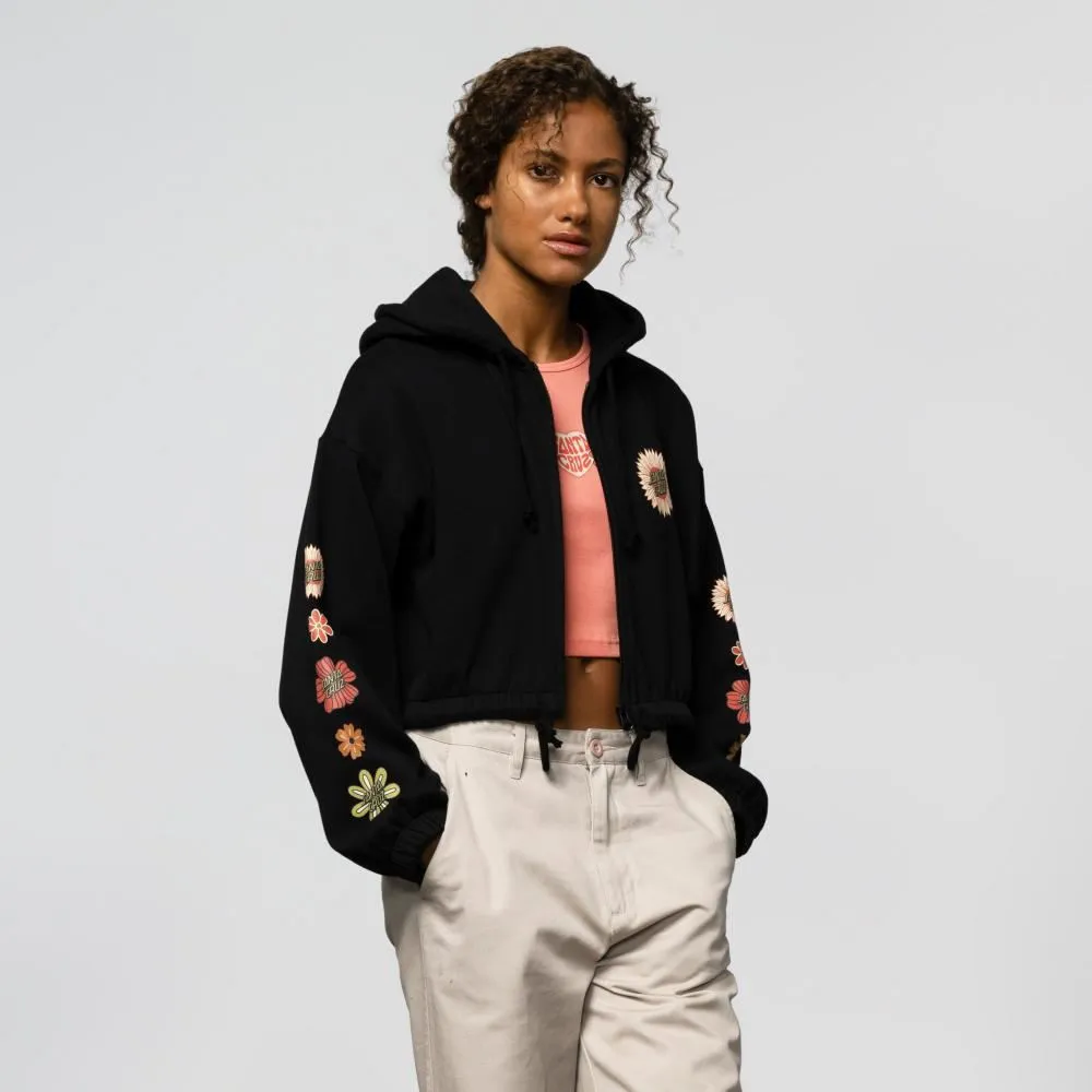 Santa Cruz Womens Zip Hood Floral Mix Up - Black
