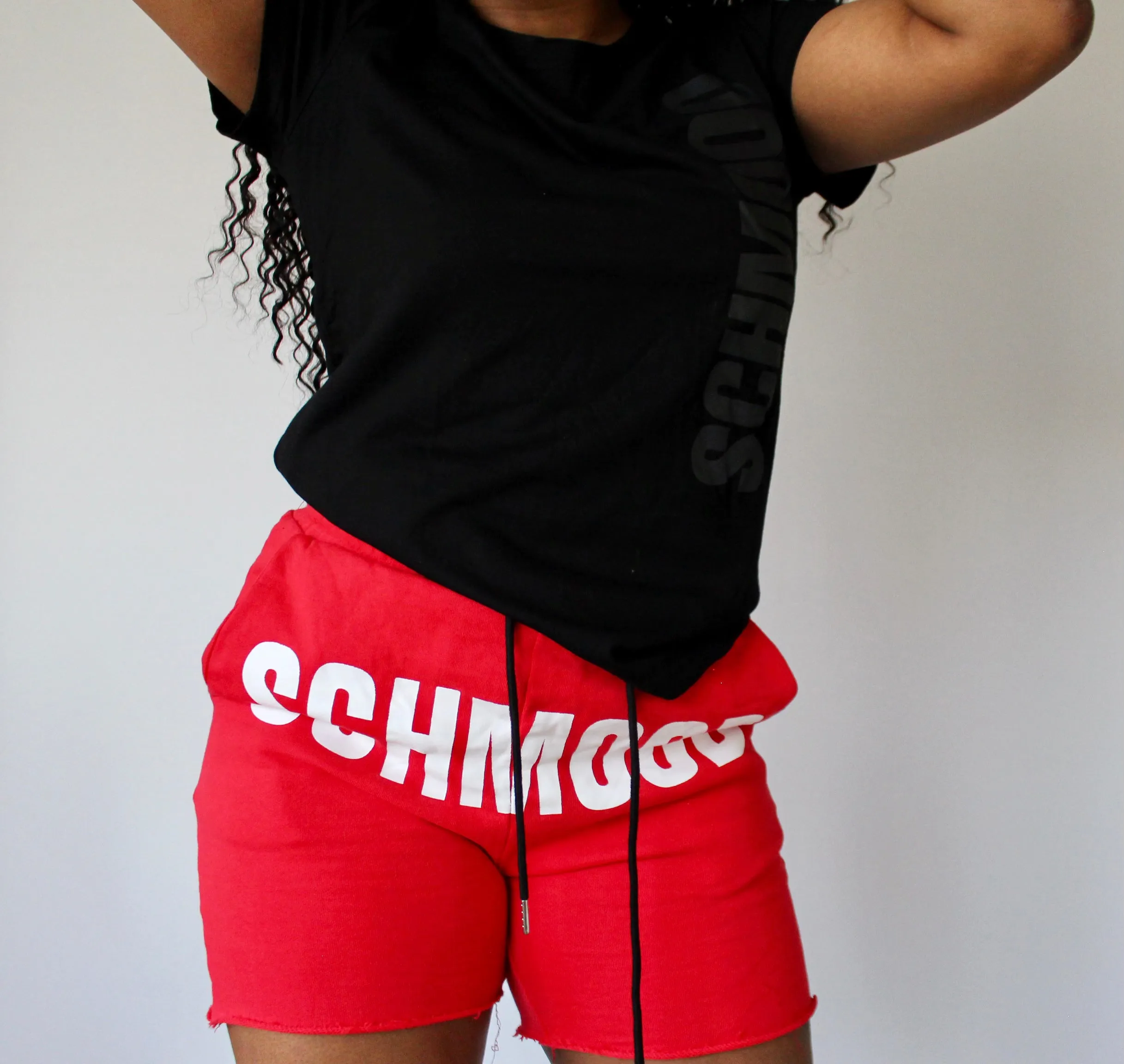 SCHMOOD Sweat Shorts - Red/White