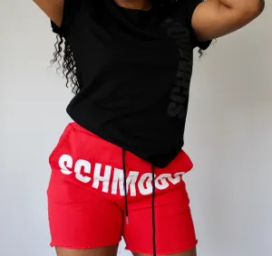 SCHMOOD Sweat Shorts - Red/White