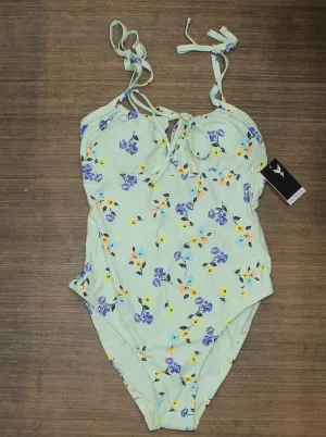 Sea Angel Women's Tie-Front One Piece Swimsuit Polka Dot Ditsy Green S