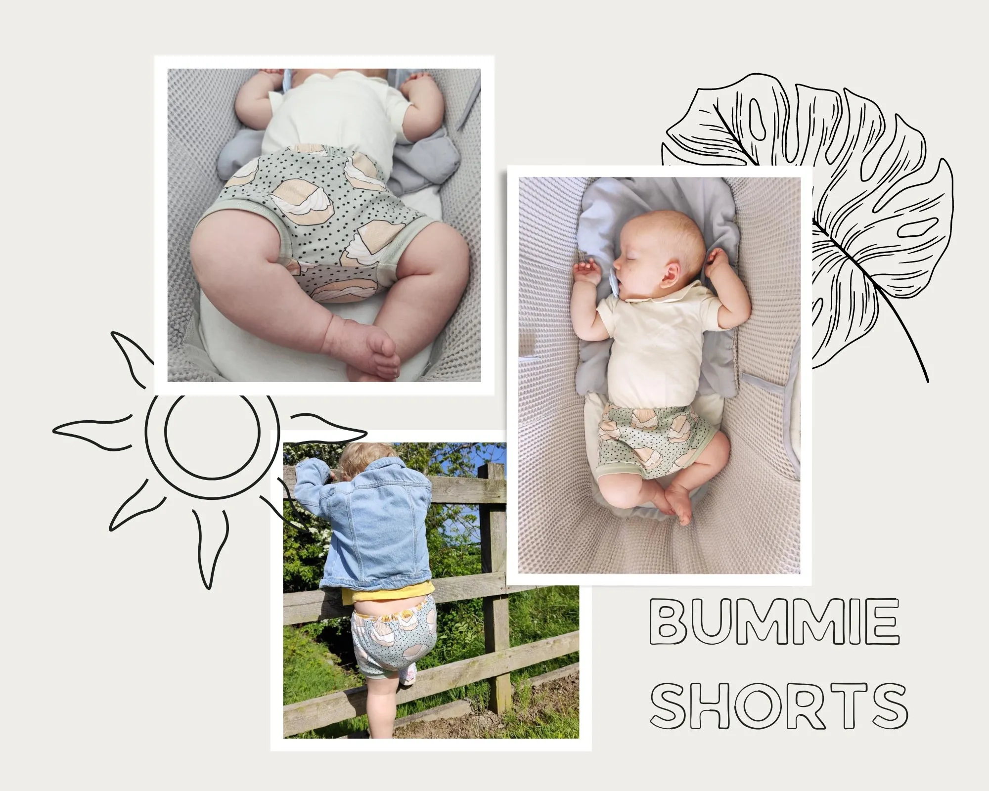 SEAFOAM STRIPE BUMMIE SHORTS