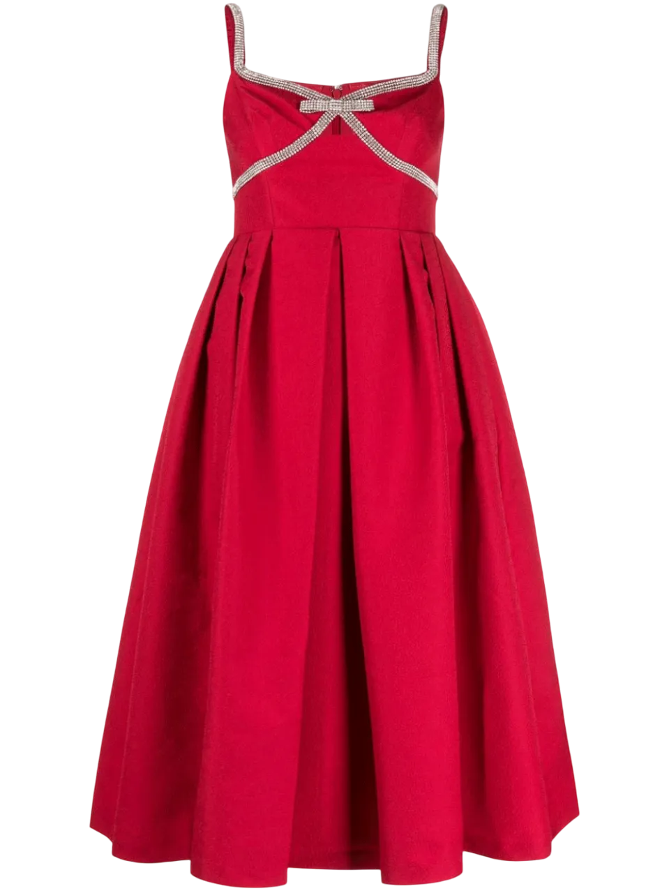 Self-Portrait Bow-embellished Midi Dress In Red UK 8