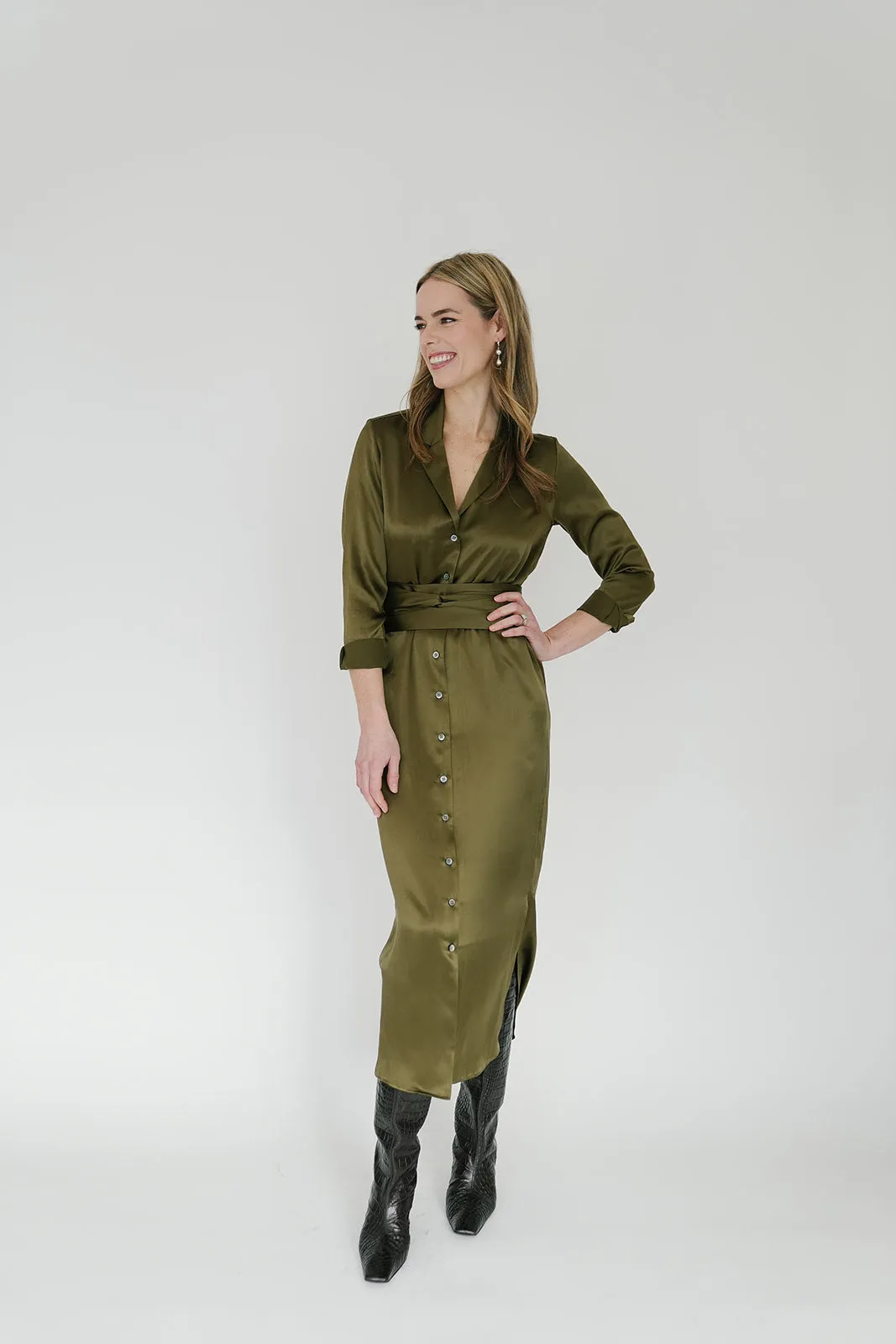 Serena Dress in Olive