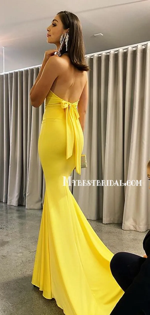 Sexy V-neck Mermaid Open Back Party Long Evening Party Prom Dress,PDY0130