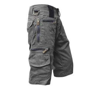 Short Cargo Droit Ample en Coton Vintage