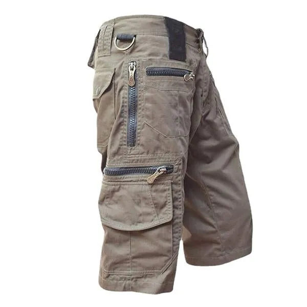 Short Cargo Droit Ample en Coton Vintage