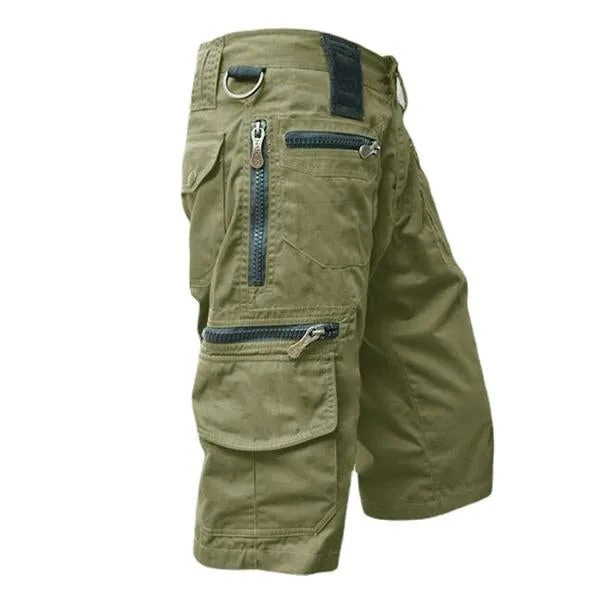 Short Cargo Droit Ample en Coton Vintage