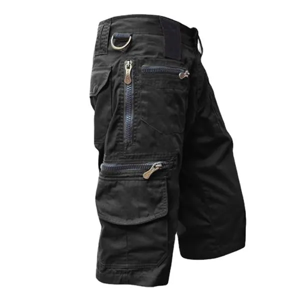 Short Cargo Droit Ample en Coton Vintage