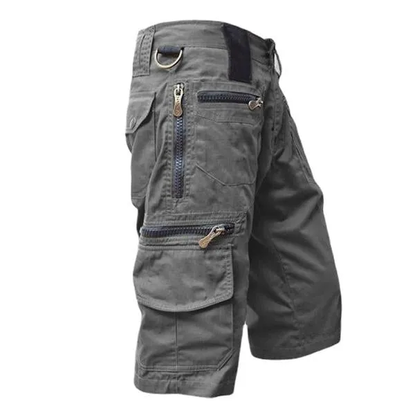 Short Cargo Droit Ample en Coton Vintage