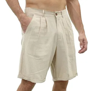 Short de plage vintage simple de couleur unie pour hommes