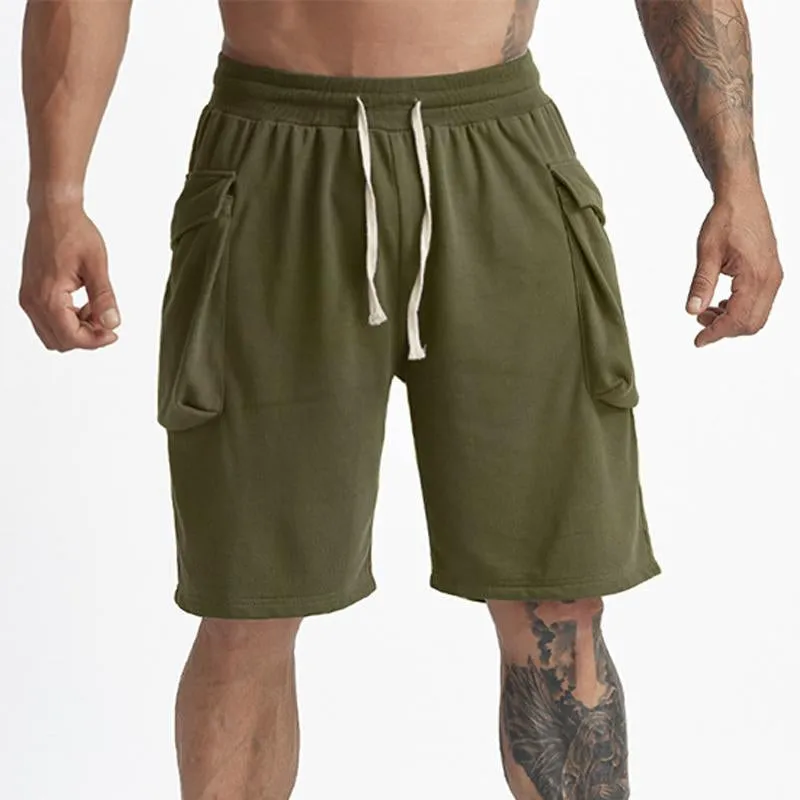 Short de sport vintage multi-poches pour homme
