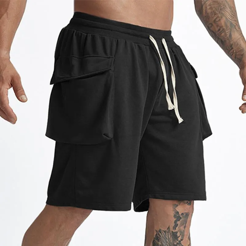 Short de sport vintage multi-poches pour homme