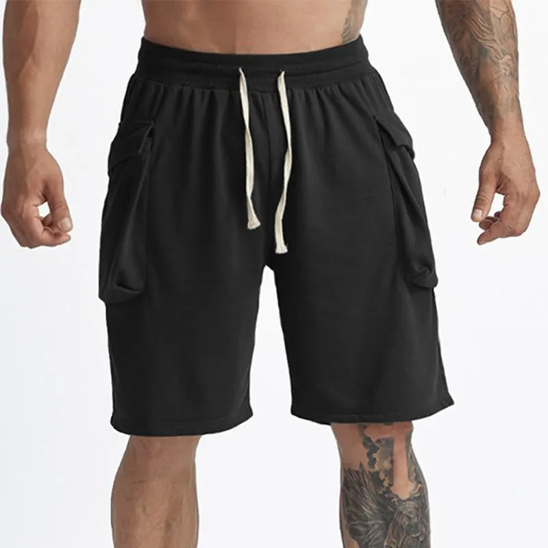 Short de sport vintage multi-poches pour homme