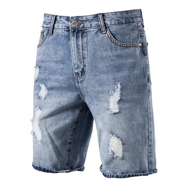Short d'été vintage en denim délavé